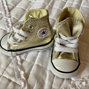 Baby all star Converse Metallic Gold